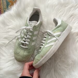 Green & White Adidas Gazelle Sneakers